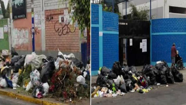 San Luis:  basura acumulada frente a colegios expone la salud de escolares