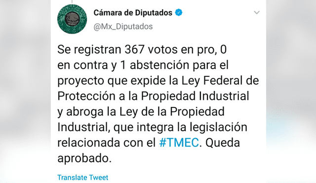 La reforma de ley fue aprobada por el Senado de la República de México