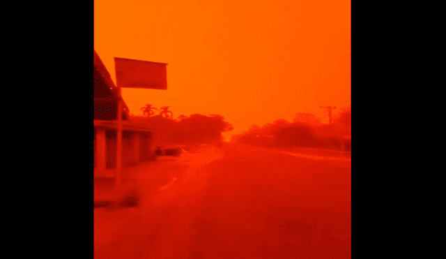 Extraño fenómeno genera que el cielo de Indonesia se tiña de rojo [VIDEO]