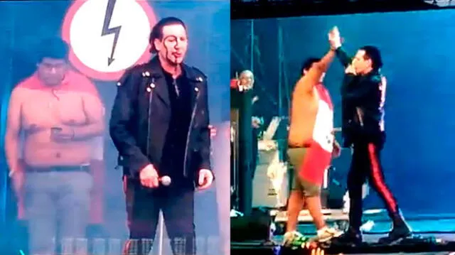 YouTube: Marilyn Manson conoció a fan peruano y lo desnudó en concierto