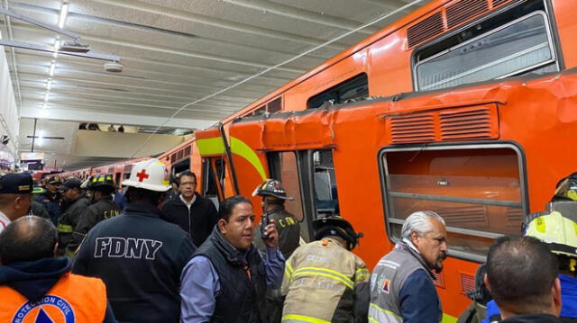 Los trenes impactaron a las 23:37 horas del ultimo martes. Foto: Cruz Roja CDMX