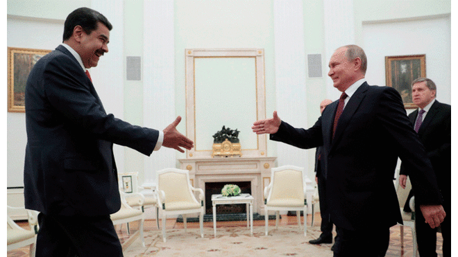Nicolás Maduro y Vladimir Putin se reunieron en Rusia. Foto: EFE.