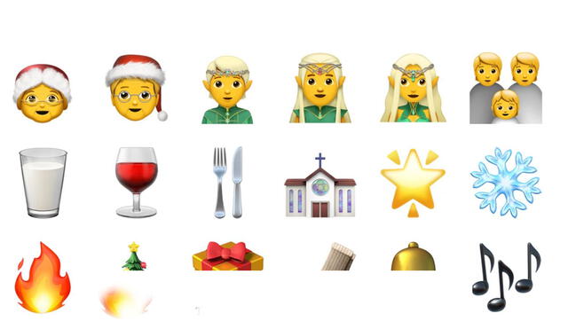Papá Noel, Árbol de Navidad y Elfo son algunos de los emojis de WhatsApp. Foto: Trecebits
