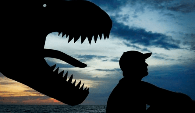 El fotógrafo dio rienda suelta a su imaginación y compartió esta foto de la silueta de un enorme dinosaurio. Foto: John Marshall / Facebook
