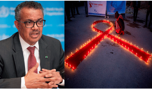 Tedros Adhanom Ghebreyesus, director de la OMS, mencionó "increíbles progresos" en la lucha contra el VIH / sida en los últimos 10 años. Foto: composición AFP / EFE