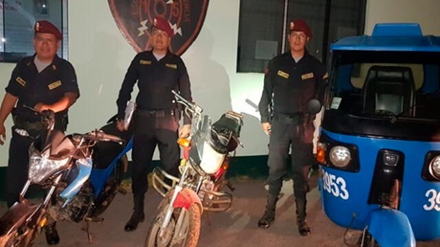 Efectivos policiales incautaron dos motos lineales y una mototaxi que pertenecen a los ladrones. Créditos: La República.