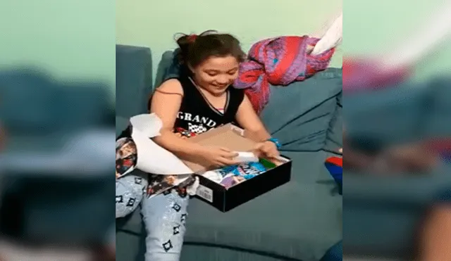 Facebook viral: niña se alegra por el regalo que le da su familia, lo abre y llora de decepción [VIDEO]