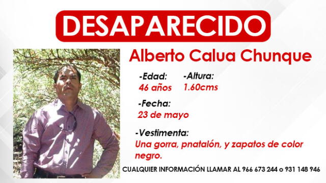 Cajamarca: piden ayuda para encontrar a hombre desaparecido 