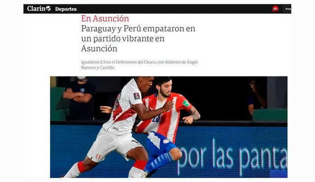 Perú vs Paraguay: prensa internacional