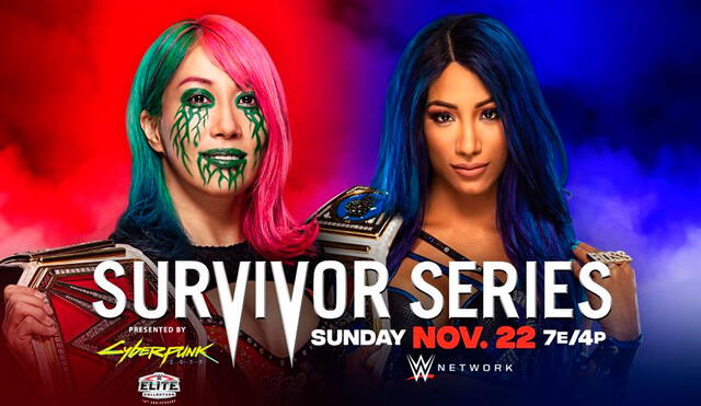 Asuka vs. Sasha Banks en Survivor Series 2020. Foto: WWE