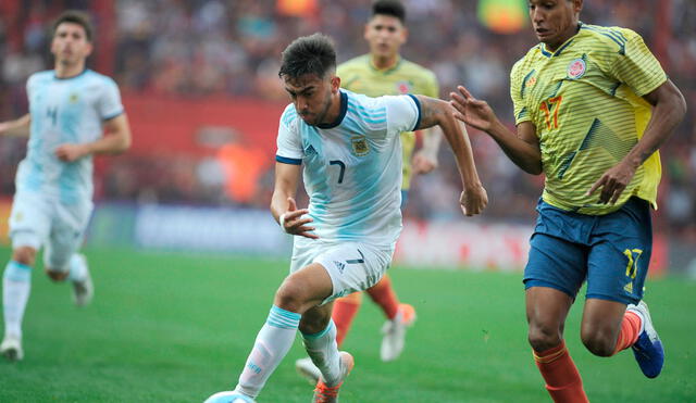 La selección argentina sub 23 vence 2-1 a su similar de Colombia.