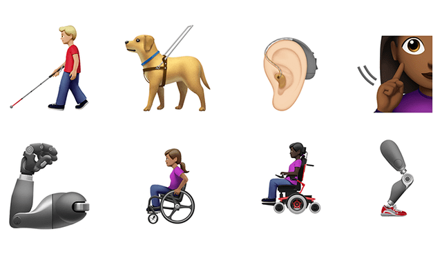 Estos son los emojis enfocados a temas de discapacidad.