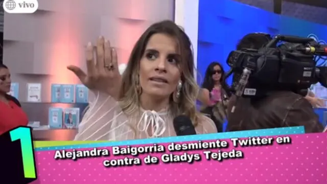 Alejandra Baigorria se pronuncia en TV tras tuit falso en contra de Gladys Tejeda