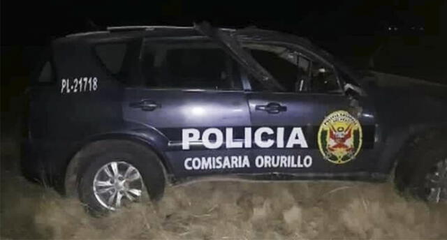 Patrullero de la comisaría de Orurillo se despistó, ocasionando la muerte de un agente policial y dejando a otro herido.
