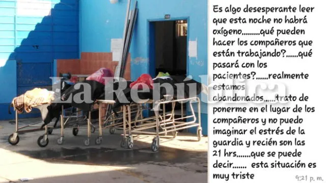 Conversaciones del personal del hospital EsSalud de Puno revela la preocupación por la falta de oxígeno.