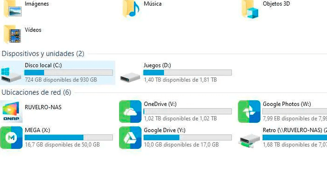 Usa todos tus servicios de almacenamiento en la nube desde un solo lugar con RaiDrive. Imágenes: SoftZone.