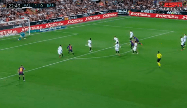 Barcelona vs Valencia: tremendo disparo de Lionel Messi para el 1-1 [VIDEO]