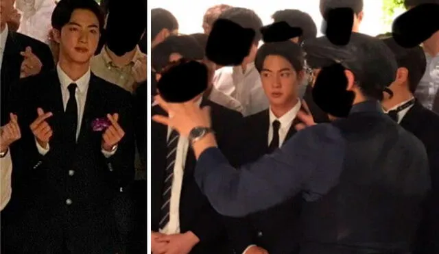 Jin (BTS) causó sensación en la boda de su amigo de la infancia. Foto: Weibo