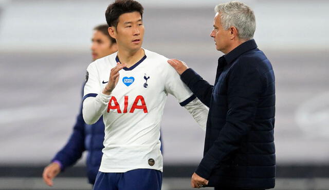 Mourinho reveló que intenta comunicarse con Son en el idioma natal de este. Foto: AFP.