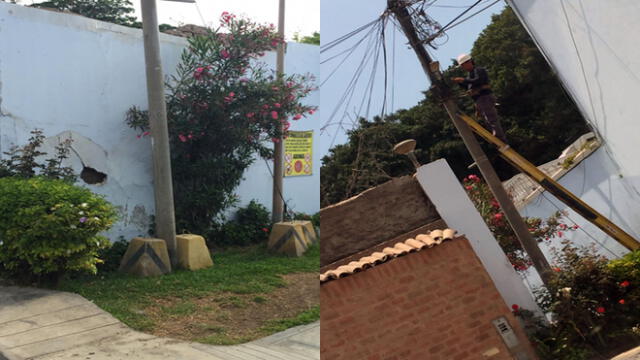 #YoDenuncio: poste de telefonía en mal estado alarma ante posible caída