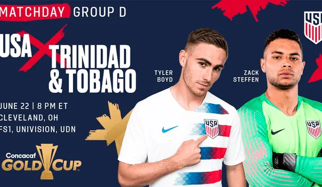 Estados Unidos vs Trinidad y Tobago EN VIVO GRATIS HOY por la Copa de Oro 2019.