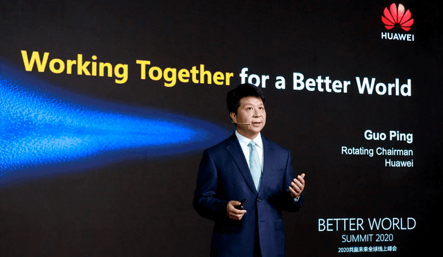 Guo Ping, presidente rotativo de Huawei durante la conferencia Huawei Better World Summit 2020. | Foto: Huawei