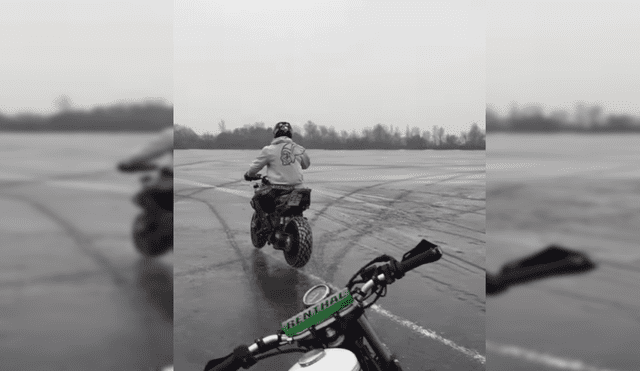 YouTube: Maneja su moto sobre lago congelado y casi pierde la vida [VIDEO]
