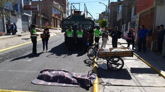 Panadero muere arrollado por cisterna en Arequipa