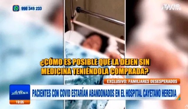 Pacientes con COVID-19 estarían abandonados en Hospital Cayetano Heredia. Foto: Captura