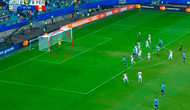 Pedro Gallese se lució con una gran atajada en el Perú vs. Uruguay. | Foto: América TV