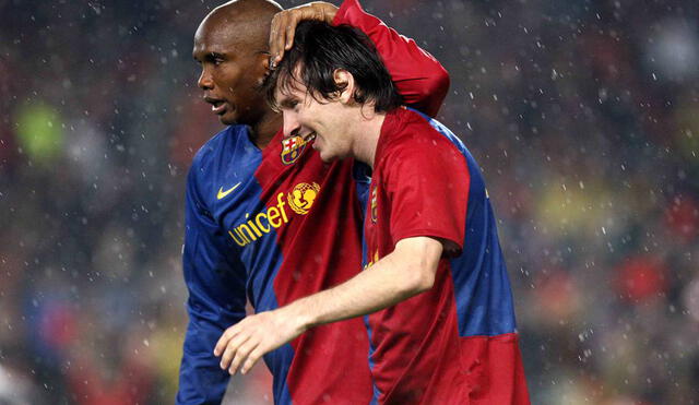 Eto'o aseguró que un consejo suyo le cambió la carrera a Messi, aunque se negó a revelar qué le dijo. Foto: As.