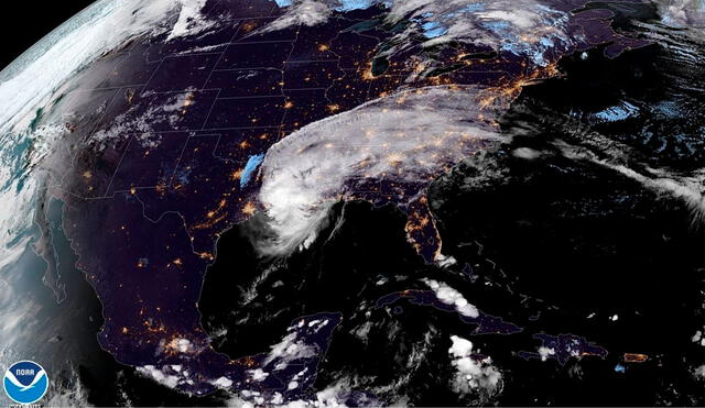 La localización del huracán Delta este viernes a las 20:06 hora local (00:06 GMT) en Estados Unidos: Foto: NOAA/EFE