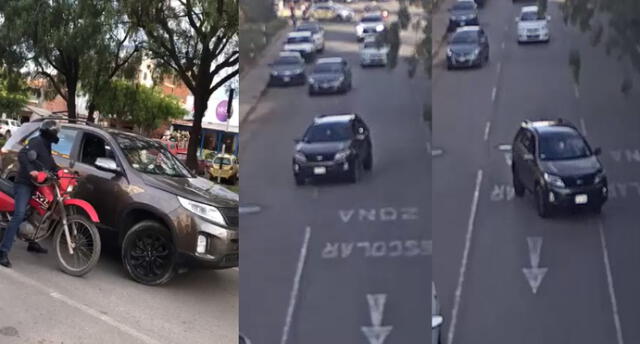 Buscan a chofer que manejó vehículo con total imprudencia en calles de Cusco.
