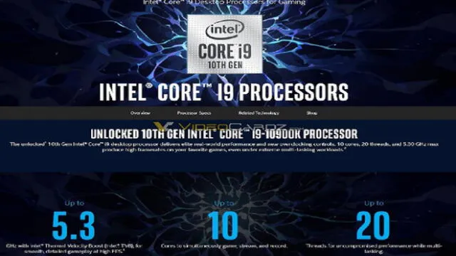 Llegaran los Core i9-10900K, los Core i7-10700K y los Core i5-10600K