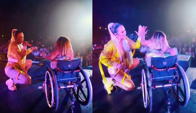 Karol G tiene conmovedor gesto con fan en silla de ruedas [VIDEO]