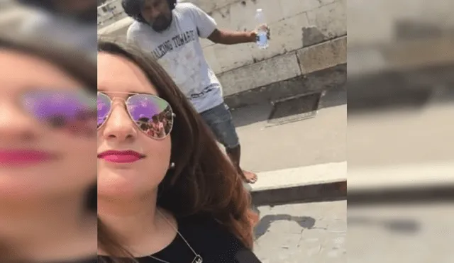 Facebook Viral: Chica se distrae con selfie y vagabundo se aprovecha por atrás | VIDEO