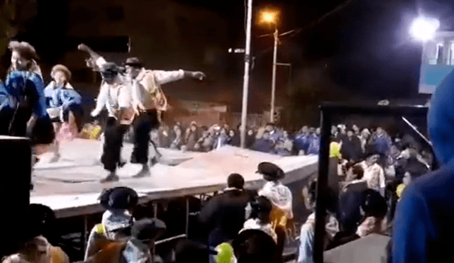 Desliza las fotografías para ver el increíble incidente que vivieron estos jóvenes bailarines peruanos al danzar un pegajoso Huaylarsh. Foto: Captura/Facebook