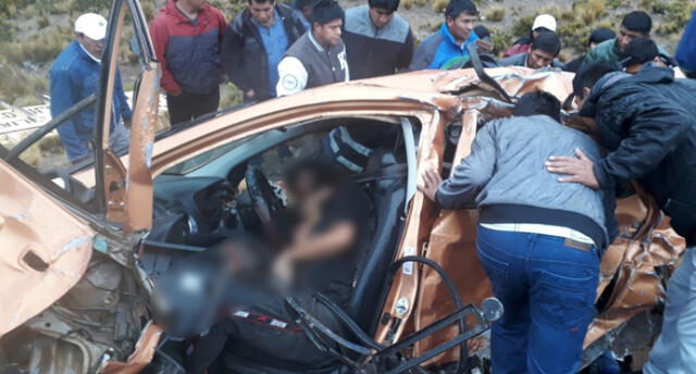 Accidente se produjo este jueves al promediar 16:00 horas exactamente en el kilómetro 131 de la vía Arequipa – Puno.