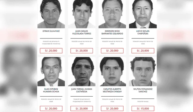 Estos son los rostros de los más de 600 buscados por violación sexual en Perú [FOTOS]