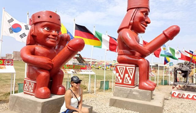 El Huaco erótico de Moche fue reinaugurado en febrero luego de que fuese atacado por unos delincuentes. Foto: Municipalidad de Moche