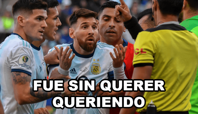 Argentina vs. Chile: memes tras la expulsión de Lionel Messi. Foto: Facebook