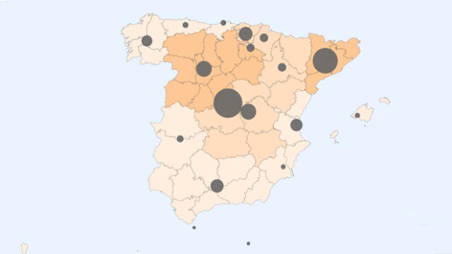 Mapa del coronavirus en España al 25 de abril de 2020. (Foto: RTVE)