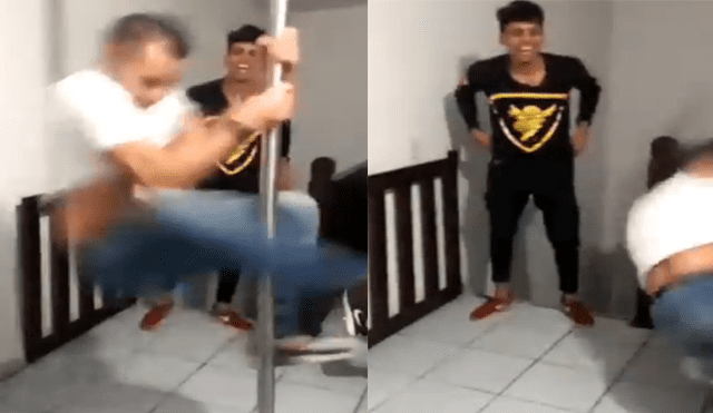 Facebook viral: Jóvenes intentan realizar atrevido 'pole dance' pero terminan haciendo el ridículo [VIDEO]