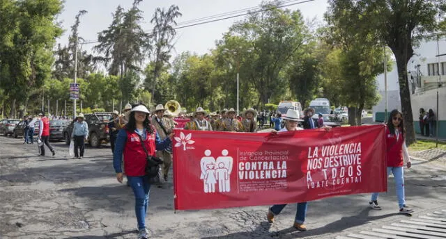 Arequipa: Centenares de personas marcharon contra la violencia a la mujer.