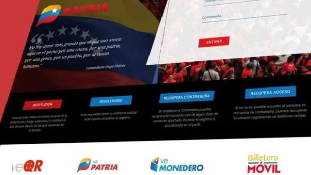 La página Patria sigue mostrando el bono especial #QuédateEnCasa. Foto: difusión