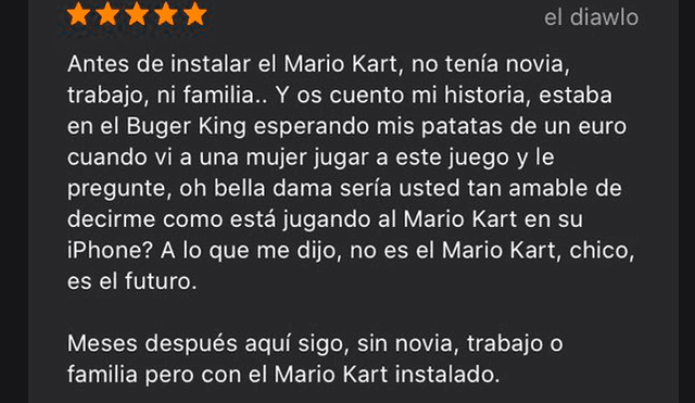 Las hilarantes 'opiniones' de Mario Kart Tour.