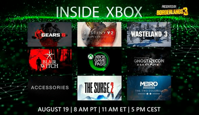 Mira EN VIVO la conferencia Inside Xbox en el Gamescom 2019.