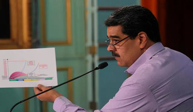 El líder chavista presentó unas estadísticas sobre cómo estaría Venezuela, de no haber aplicado medidas restrictivas contra el coronavirus. Foto: Prensa Miraflores (EFE)
