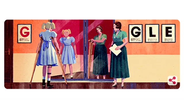 Con un doodle, Google busca reconocer el trabajo de Dame Jean Macnamara a favor de los afectados por la polio.