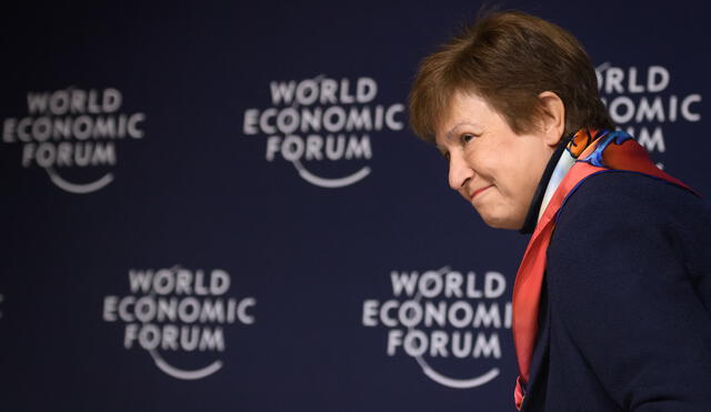 International Monetary Fund (IMF) Managing Director Kristalina Georgieva attends a World economic outlook during the annual meeting of the World Economic Forum (WEF) in Davos, on January 20, 2020. (Photo by Fabrice COFFRINI / AFP)